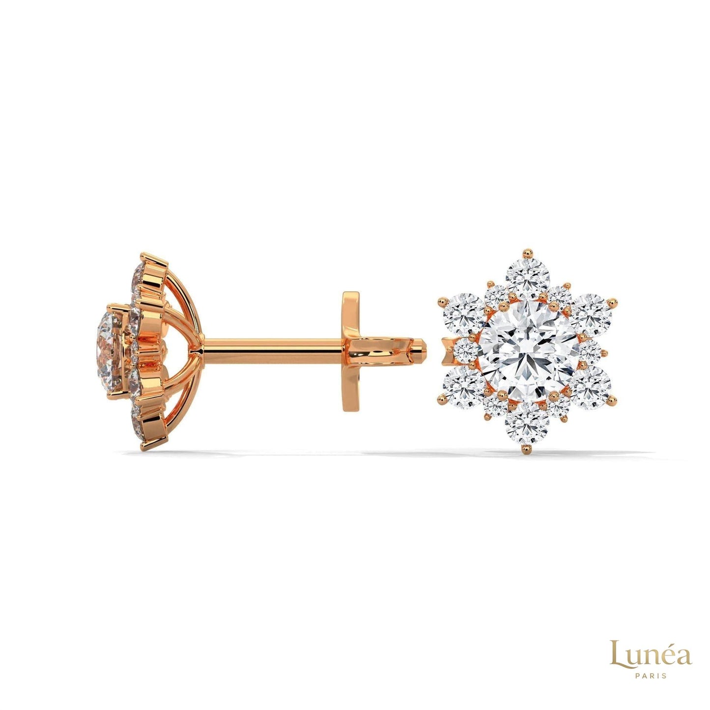0.30 CT. Floral Cluster Diamond Studs