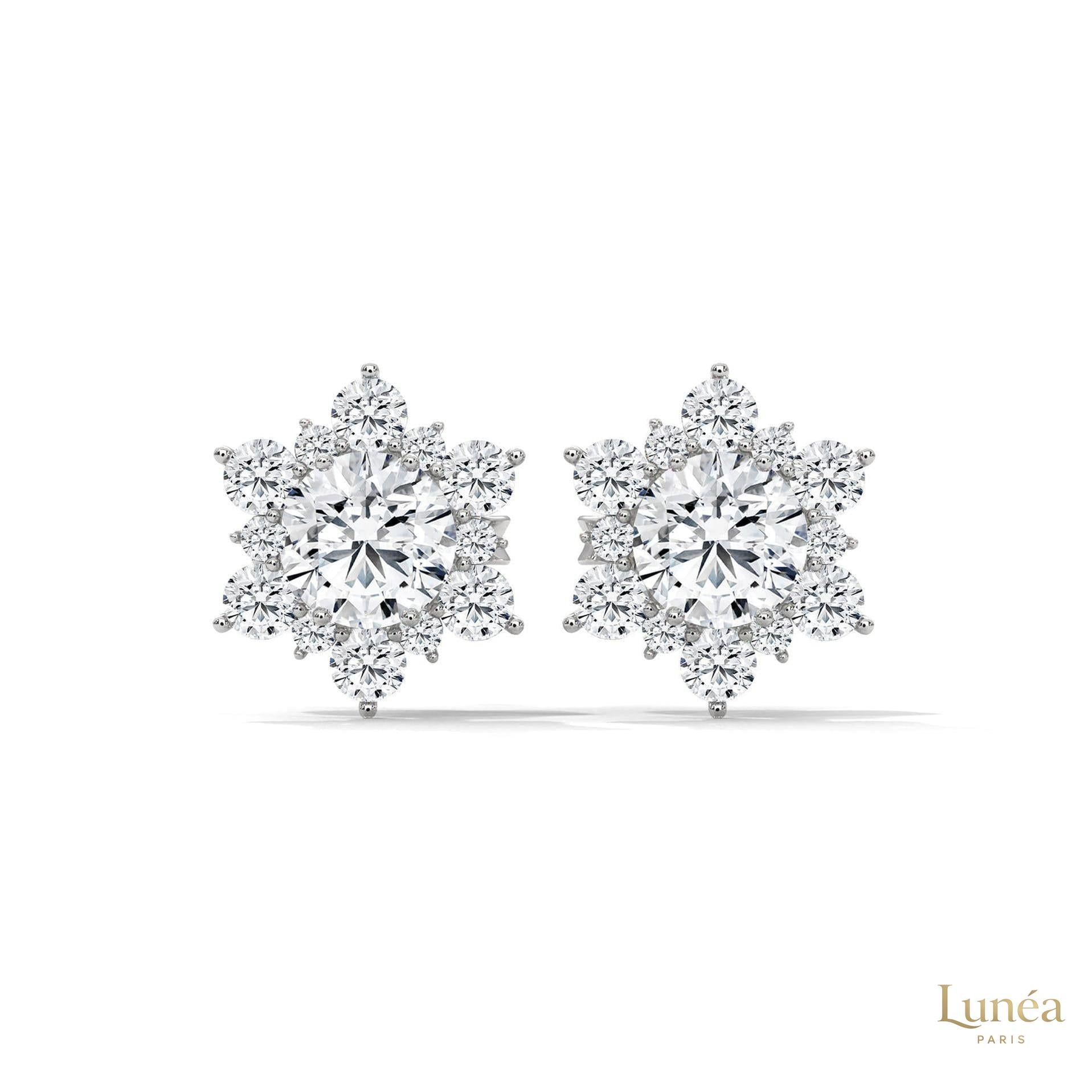 0.30 CT. Floral Cluster Diamond Studs