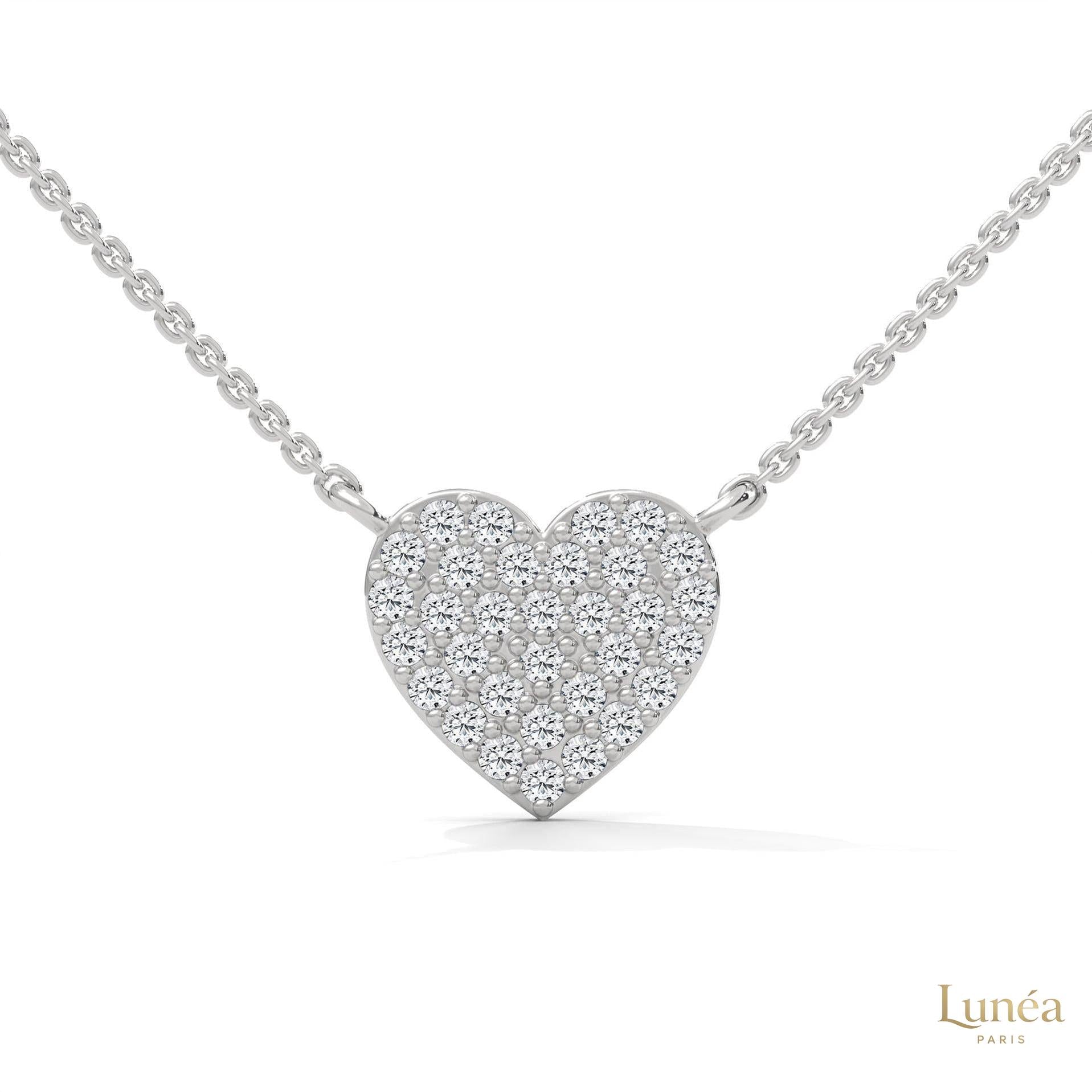0.30 CT. Heart Pavé Diamond Pendant