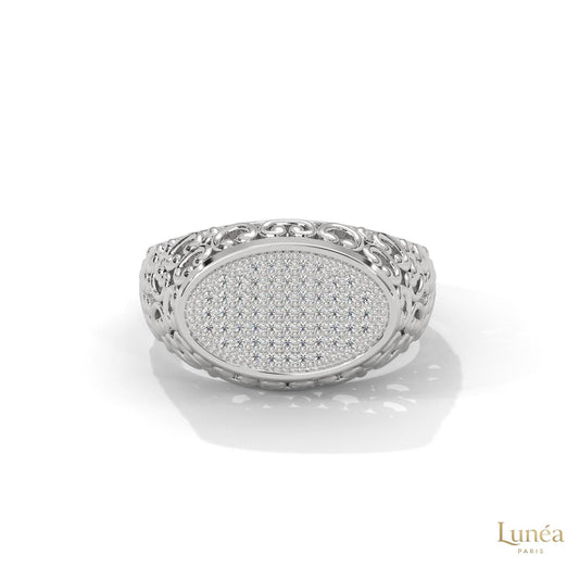 0.30 Ct. Filigree Pavé Lab Diamond Men’s Ring