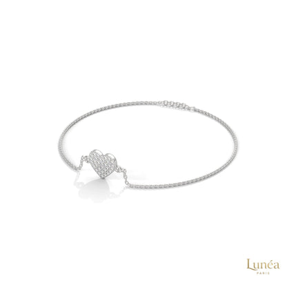 0.30 Ct. Heart Pavé Lab Diamond Bracelet