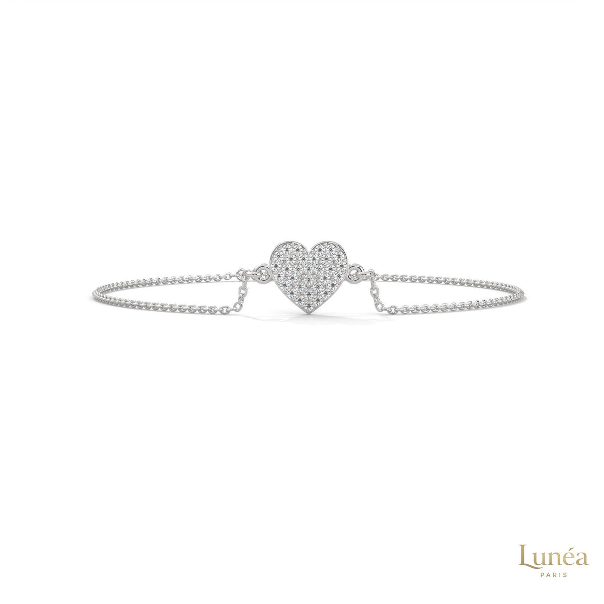 0.30 Ct. Heart Pavé Lab Diamond Bracelet