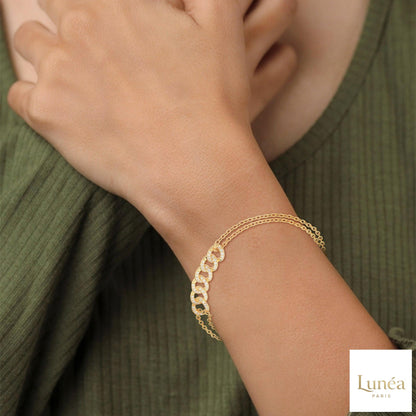 0.30 Ct. Lab Diamond Double Chain Link Bracelet