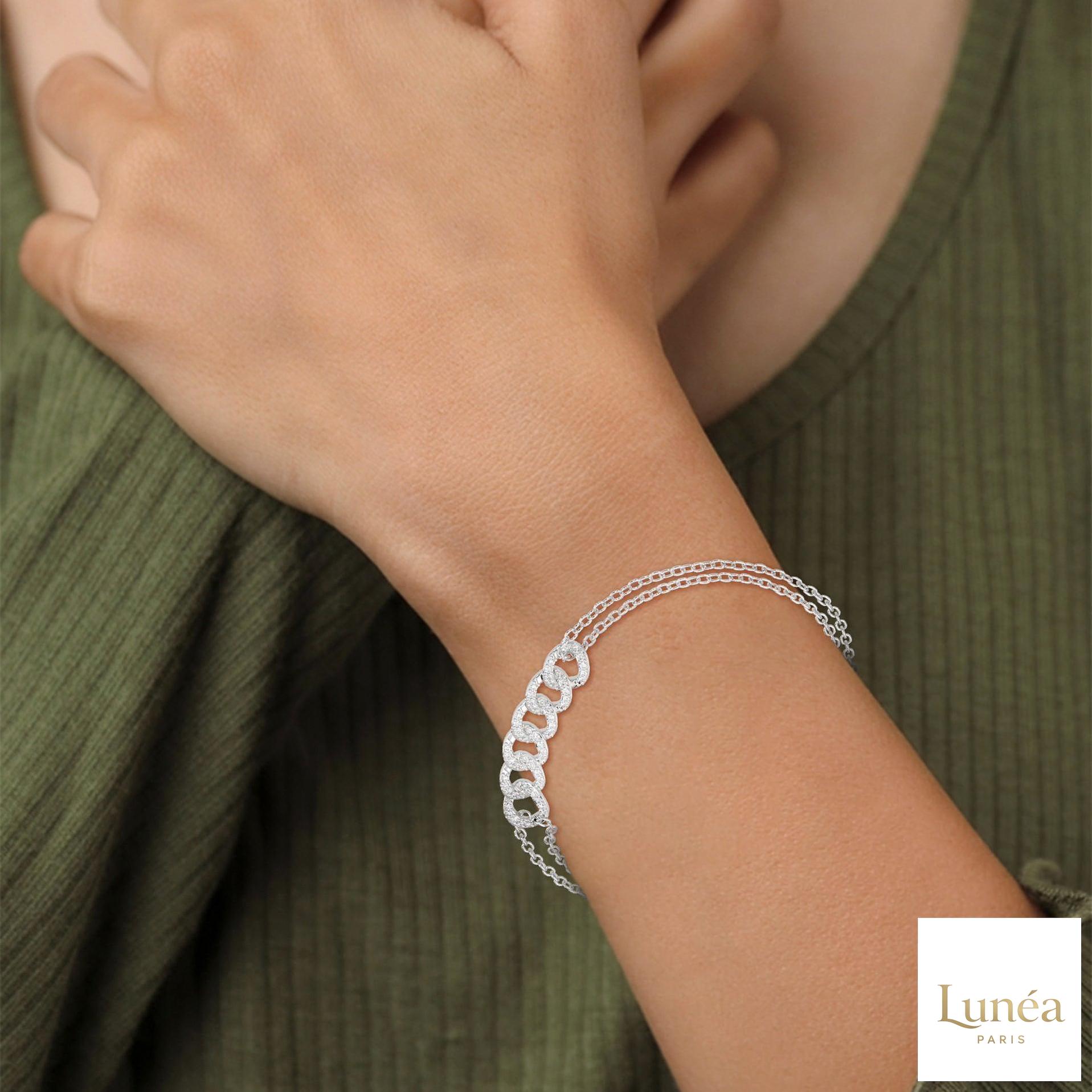 0.30 Ct. Lab Diamond Double Chain Link Bracelet