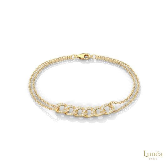 0.30 Ct. Lab Diamond Double Chain Link Bracelet