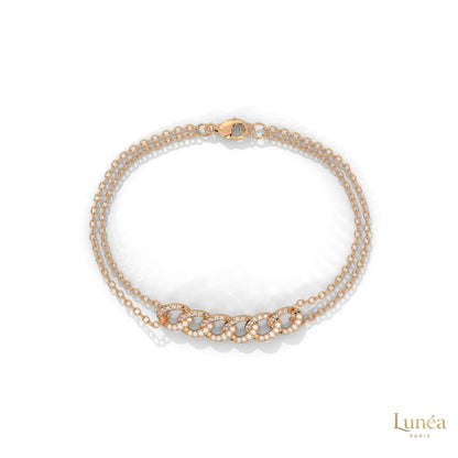0.30 Ct. Lab Diamond Double Chain Link Bracelet