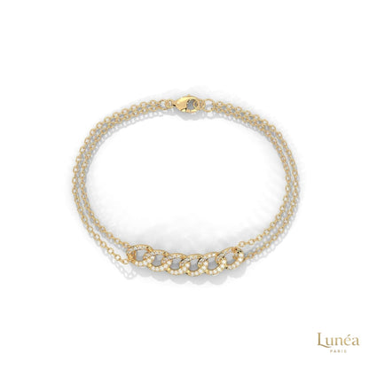 0.30 Ct. Lab Diamond Double Chain Link Bracelet
