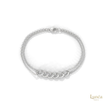 0.30 Ct. Lab Diamond Double Chain Link Bracelet