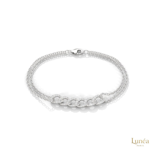0.30 Ct. Lab Diamond Double Chain Link Bracelet