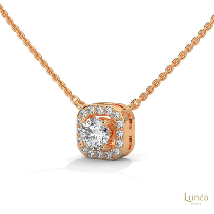 0.35 CT. Cushion Halo Diamond Pendant