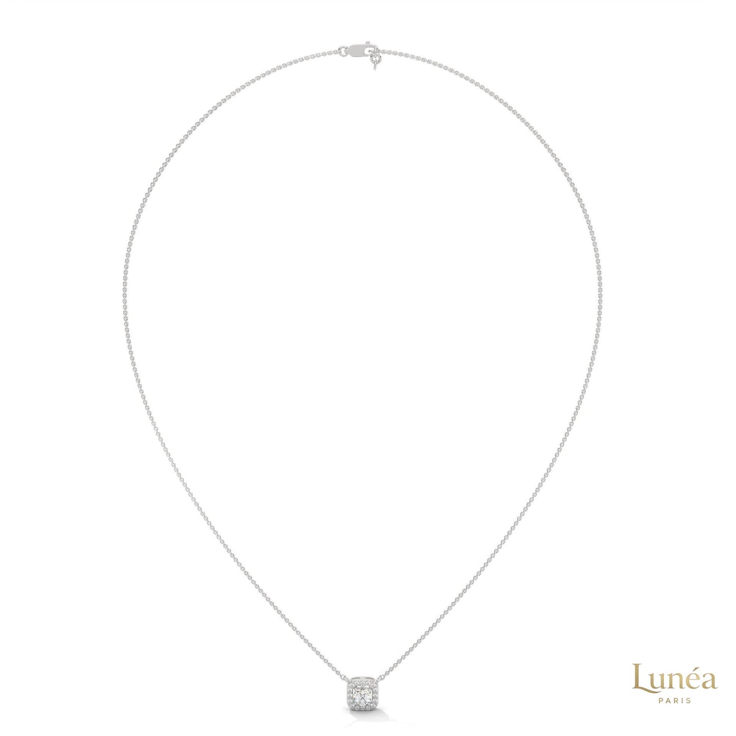 0.35 CT. Cushion Halo Diamond Pendant
