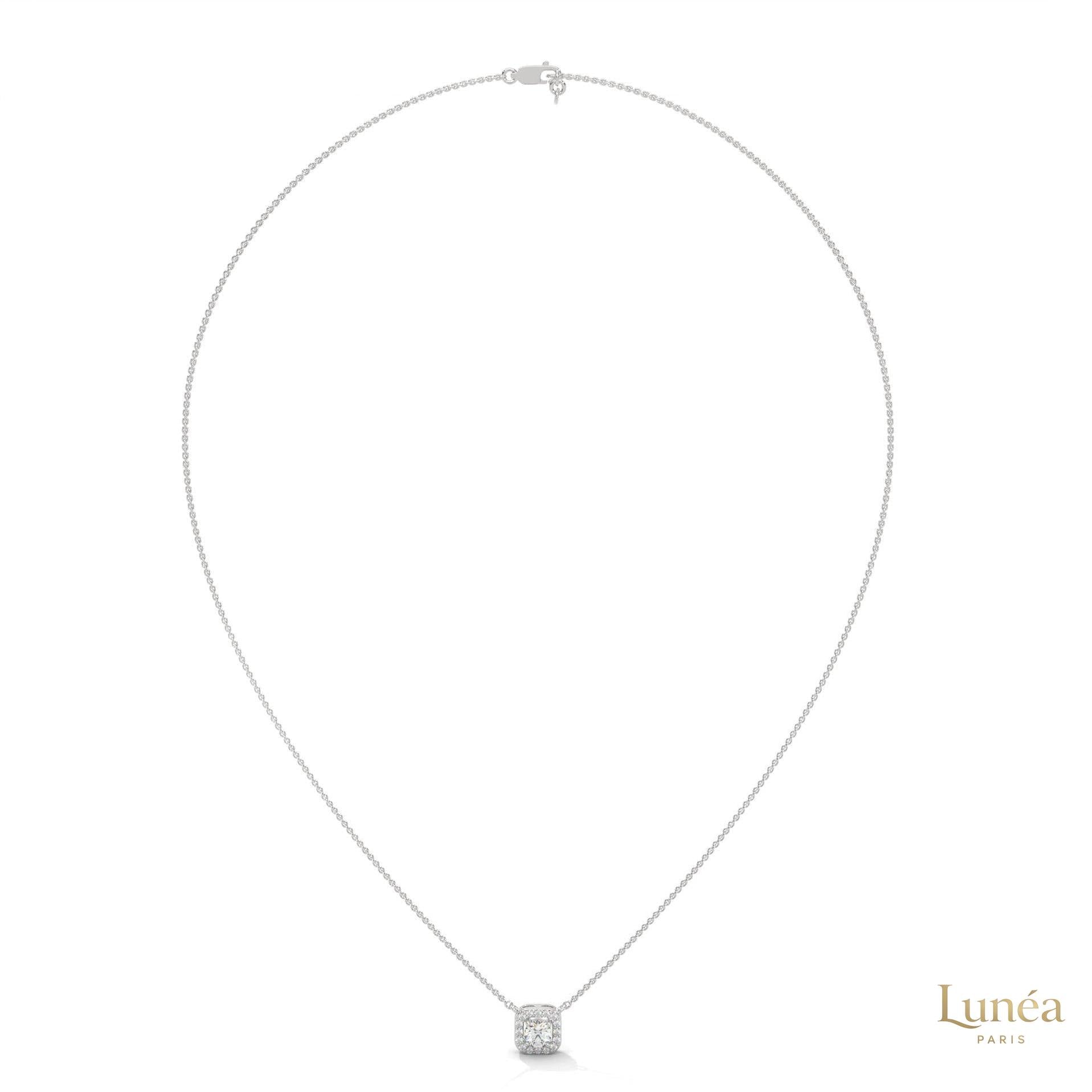 0.35 CT. Cushion Halo Diamond Pendant