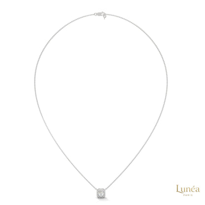0.35 CT. Cushion Halo Diamond Pendant
