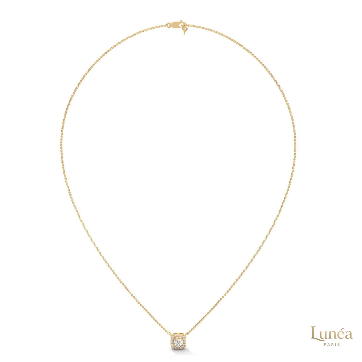 0.35 CT. Cushion Halo Diamond Pendant