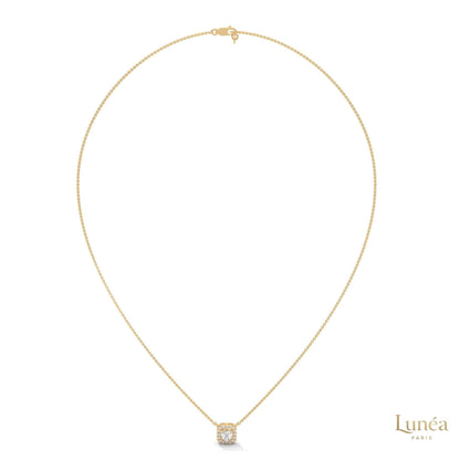 0.35 CT. Cushion Halo Diamond Pendant