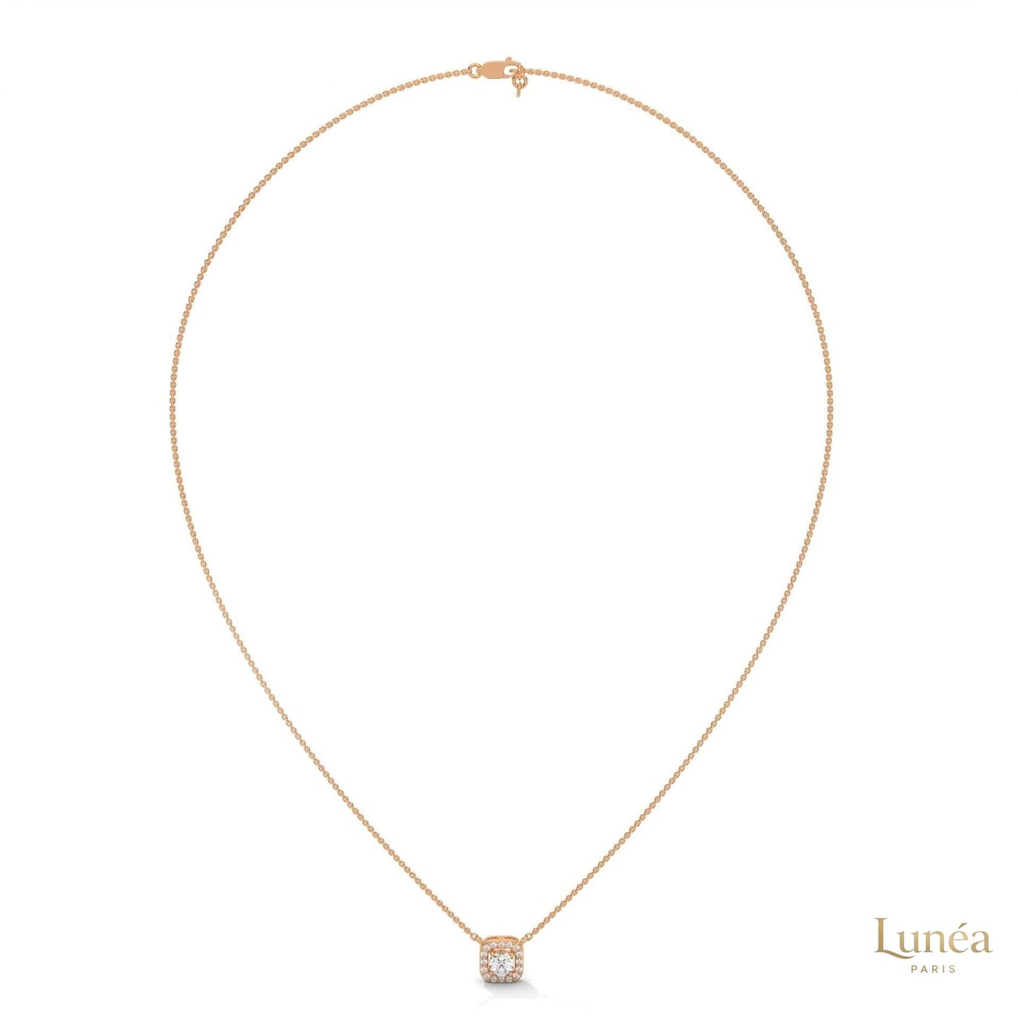 0.35 CT. Cushion Halo Diamond Pendant