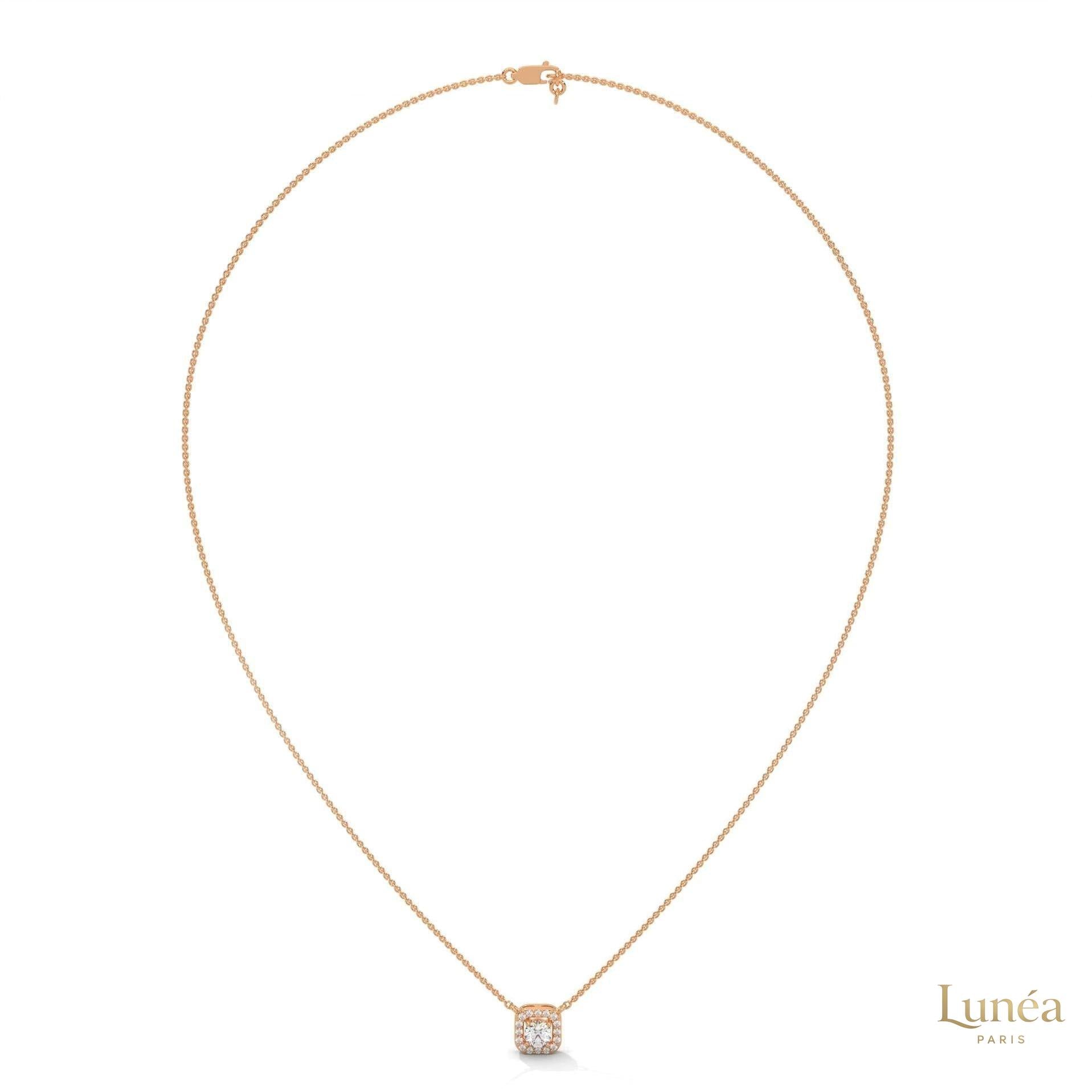 0.35 CT. Cushion Halo Diamond Pendant