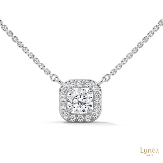 0.35 CT. Cushion Halo Diamond Pendant