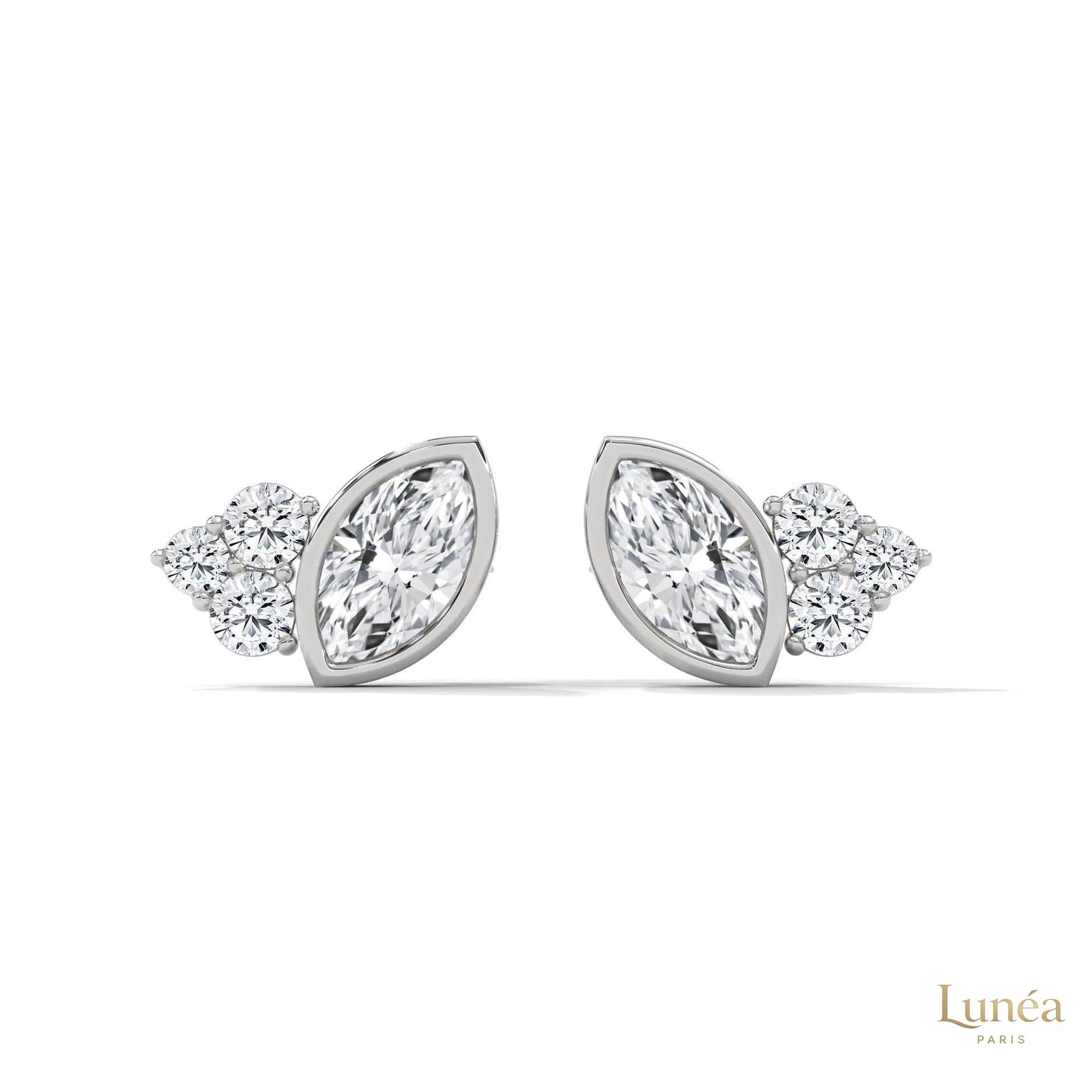 0.35 CT. Marquise Cluster Diamond Studs