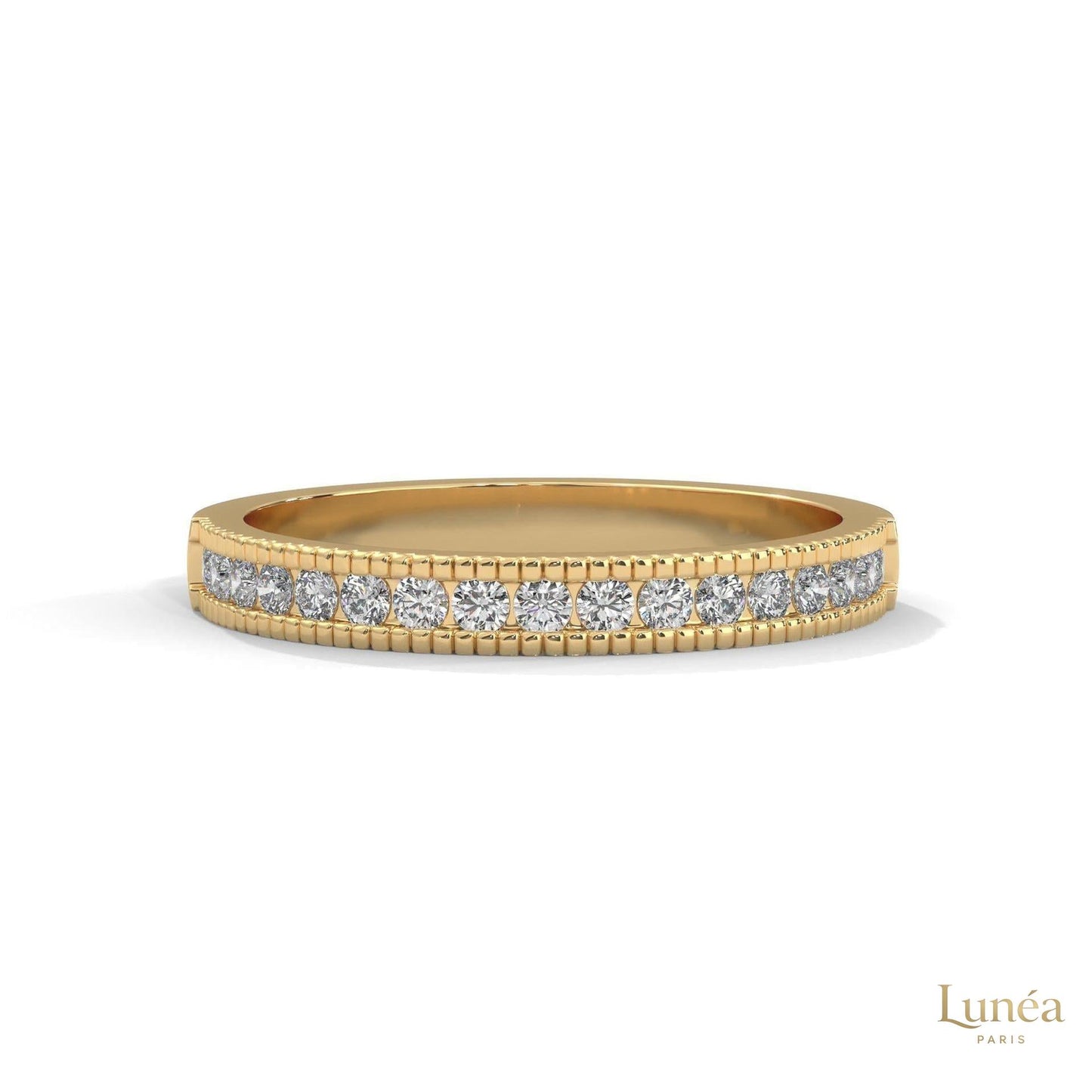 0.35 Ct. Milgrain Channel Lab Diamond Band Ring