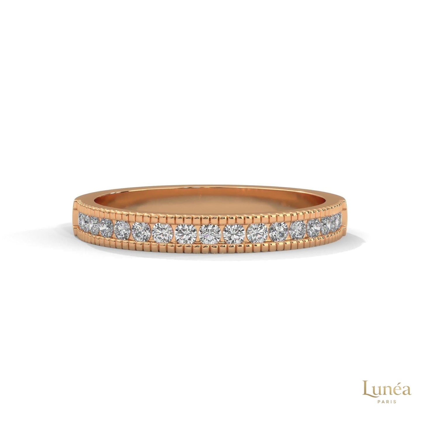 0.35 Ct. Milgrain Channel Lab Diamond Band Ring