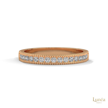 0.35 Ct. Milgrain Channel Lab Diamond Band Ring