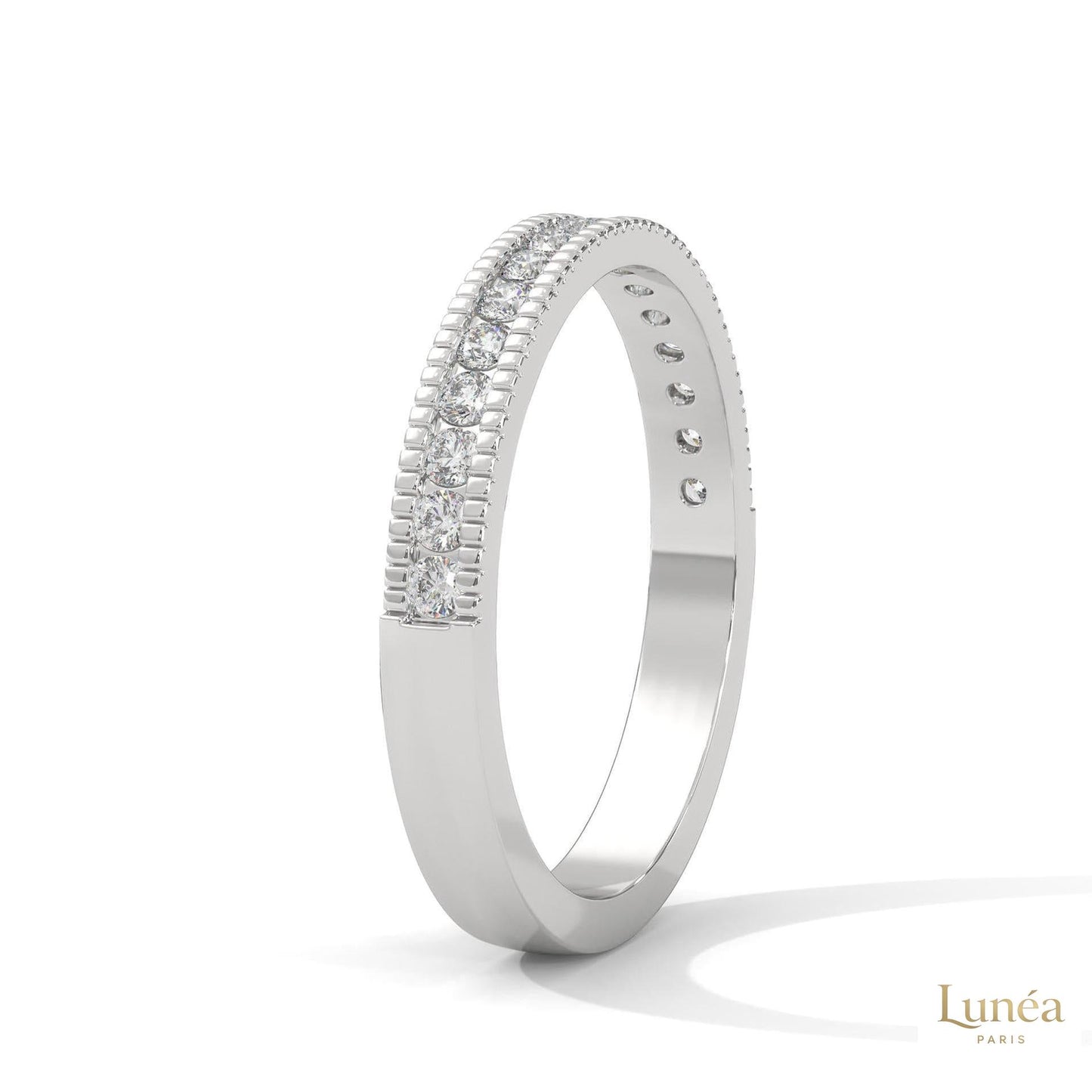 0.35 Ct. Milgrain Channel Lab Diamond Band Ring