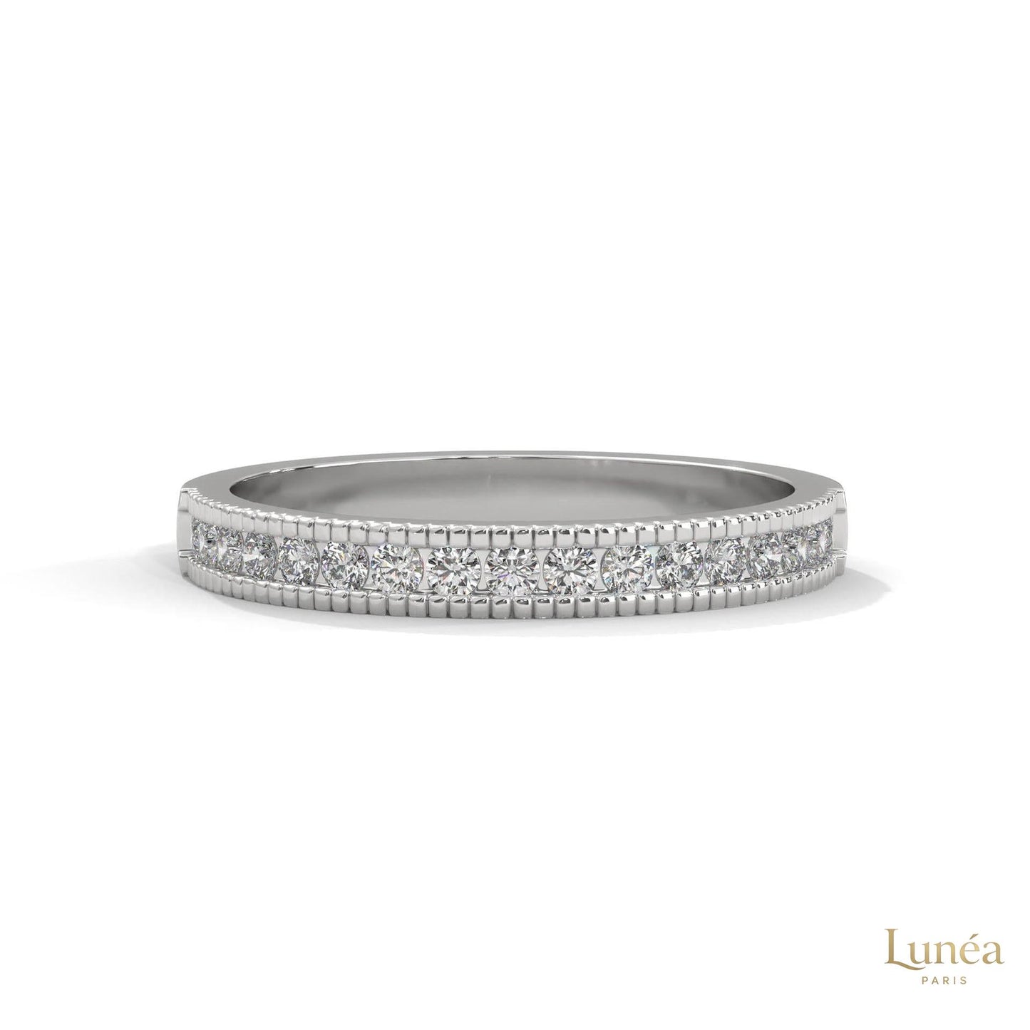 0.35 Ct. Milgrain Channel Lab Diamond Band Ring