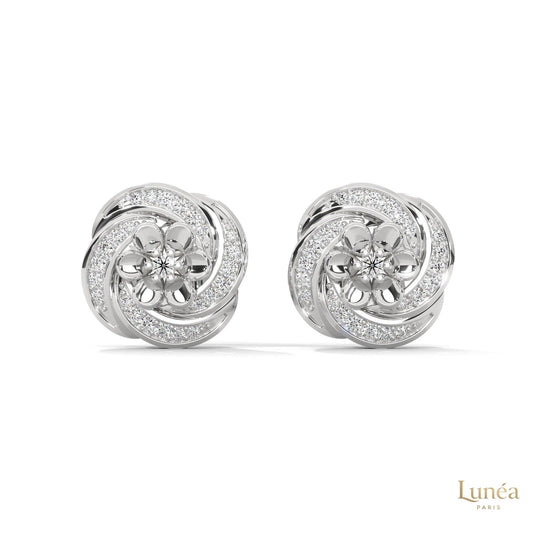 0.40 CT. Floral Cluster Diamond Stud Earrings