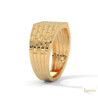 0.40 Ct. Pavé Brick-Link Lab Diamond Men’s Ring