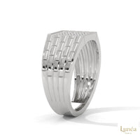 0.40 Ct. Pavé Brick-Link Lab Diamond Men’s Ring