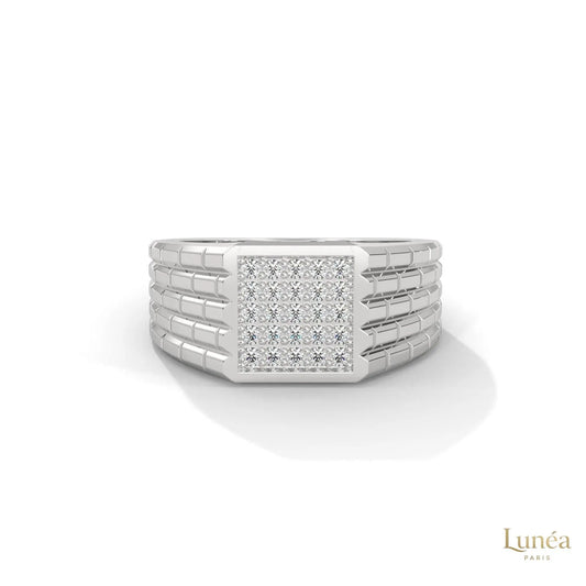 0.40 Ct. Pavé Brick-Link Lab Diamond Men’s Ring