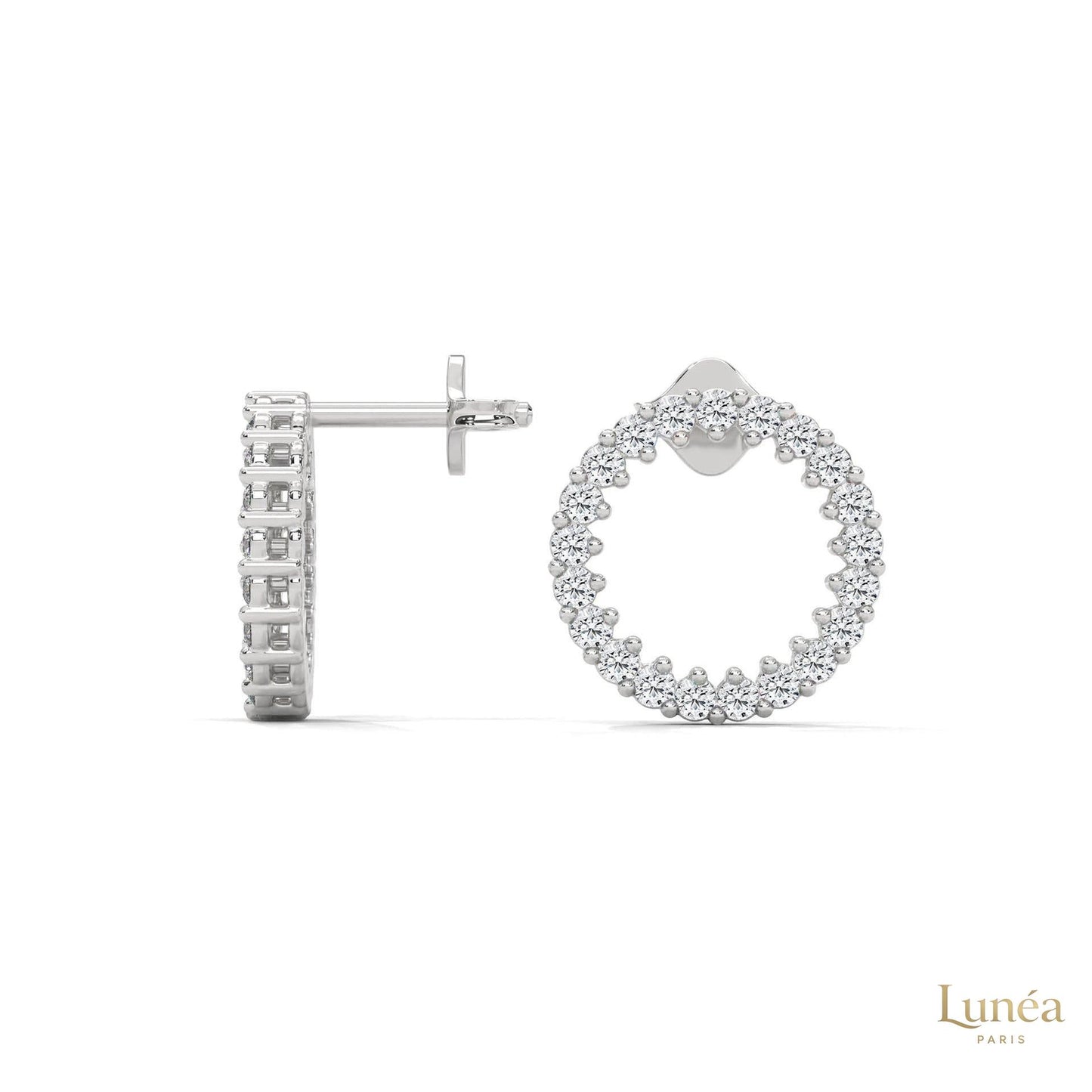 0.50 CT. Circle Diamond Earrings