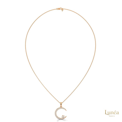 0.50 CT. Crescent Moon Diamond Pendant