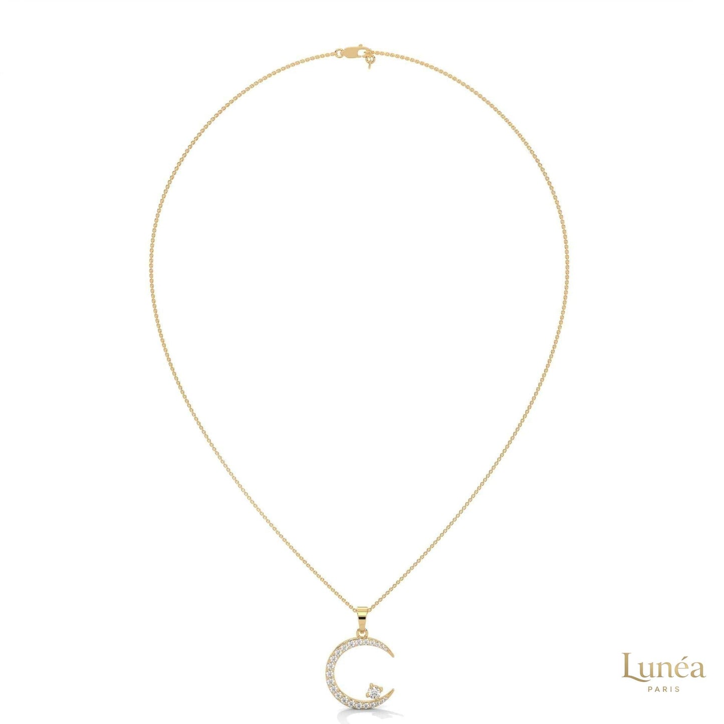 0.50 CT. Crescent Moon Diamond Pendant