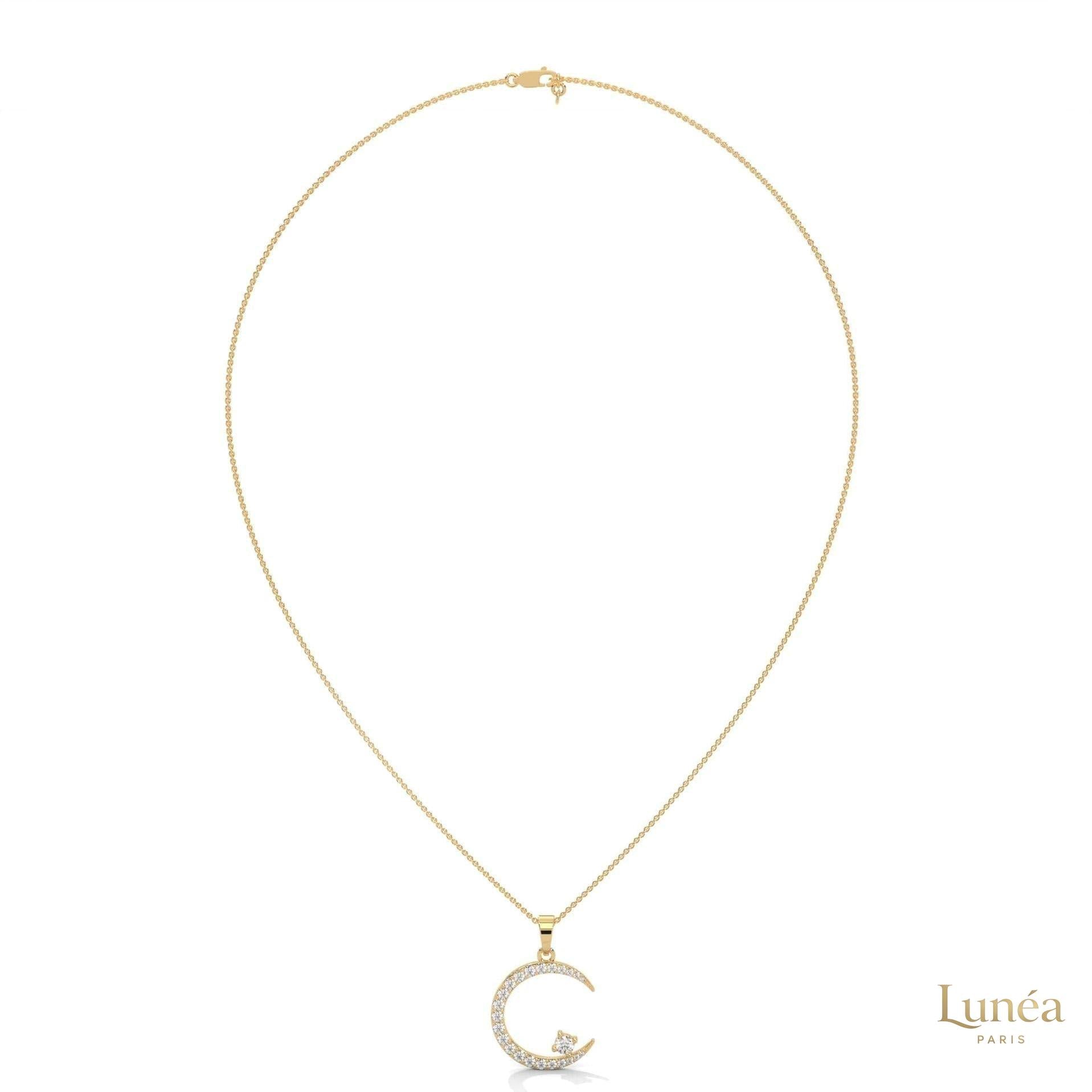 0.50 CT. Crescent Moon Diamond Pendant