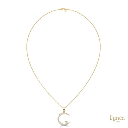 0.50 CT. Crescent Moon Diamond Pendant