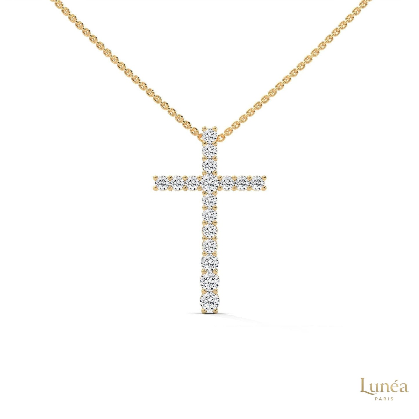 0.50 CT. Diamond Cross Pendant – Lab-Grown Luxury