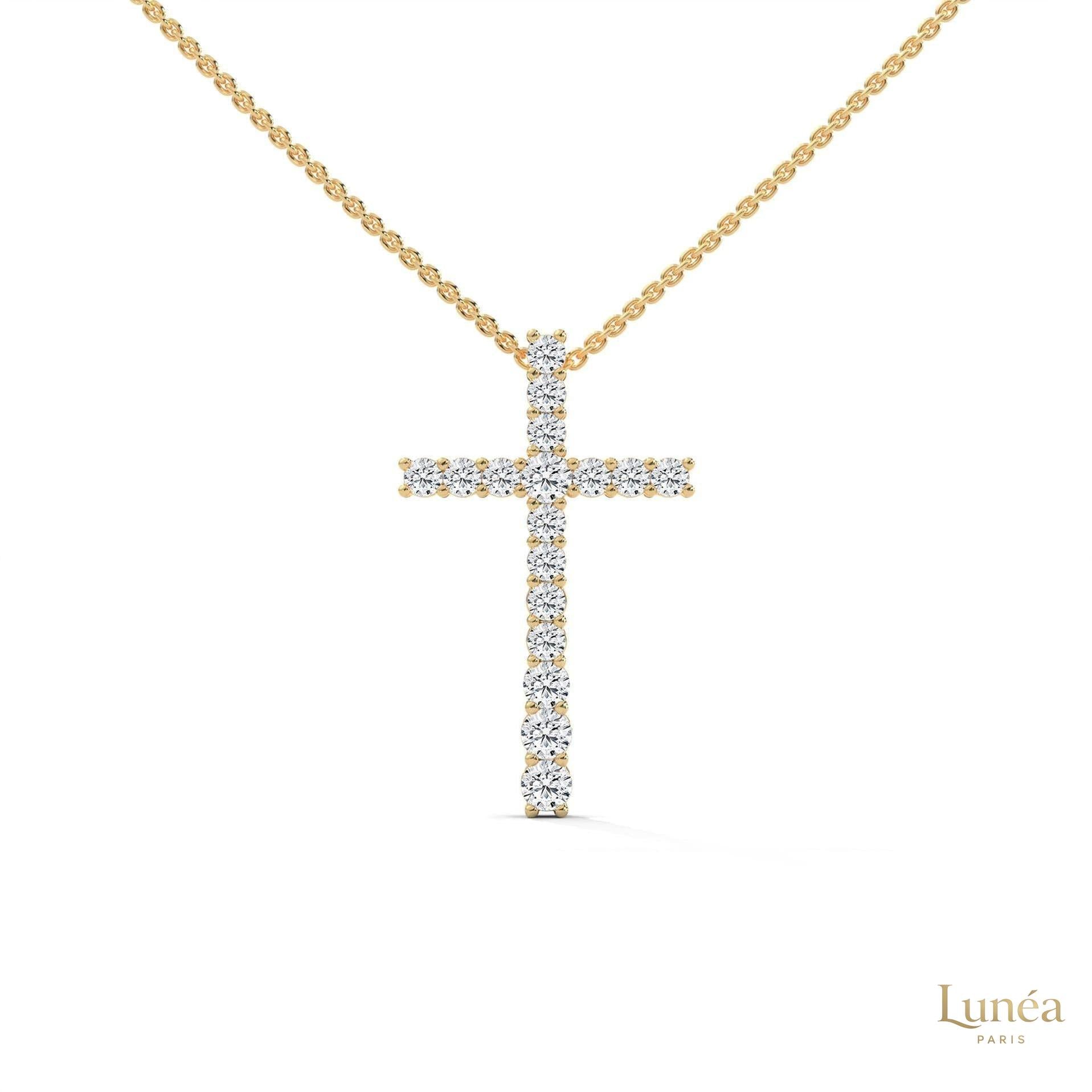 0.50 CT. Diamond Cross Pendant – Lab-Grown Luxury