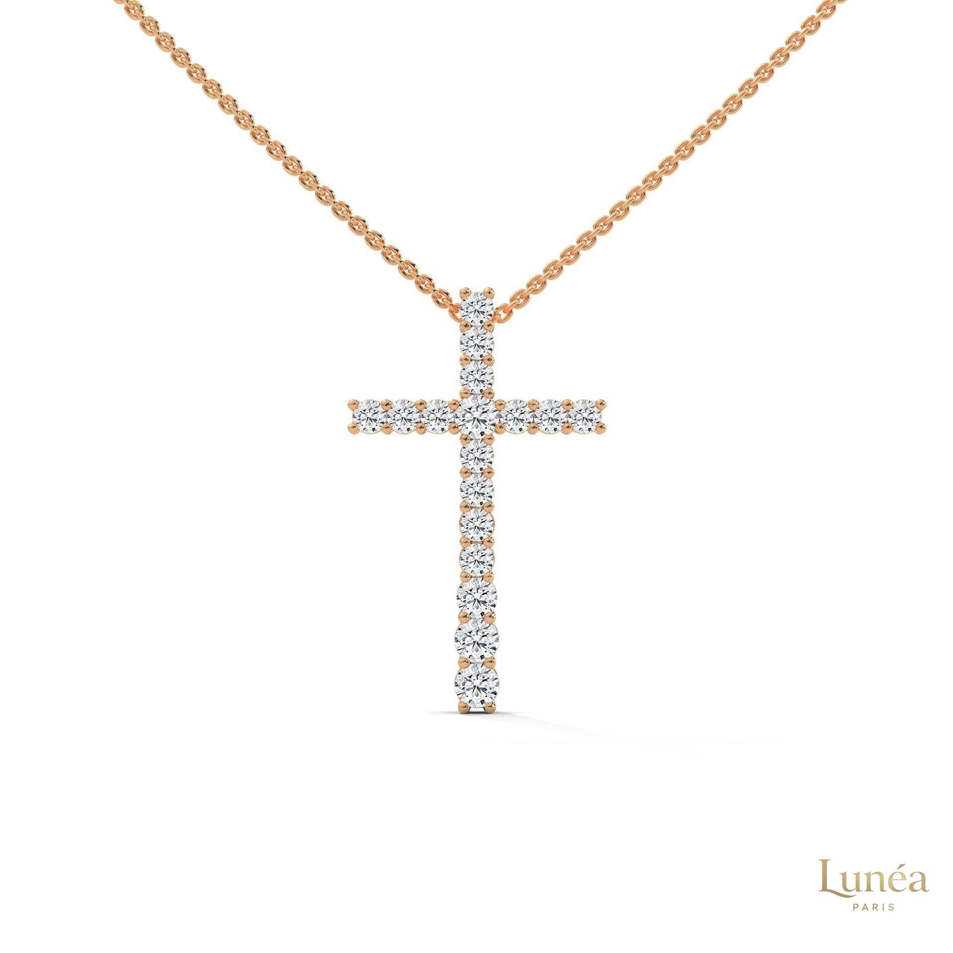 0.50 CT. Diamond Cross Pendant – Lab-Grown Luxury