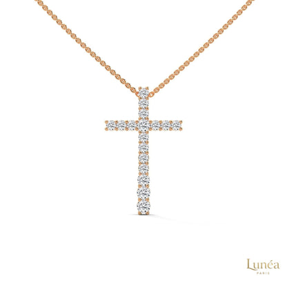 0.50 CT. Diamond Cross Pendant – Lab-Grown Luxury