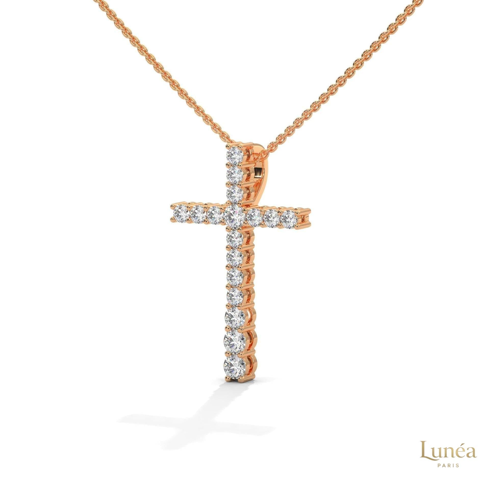 0.50 CT. Diamond Cross Pendant – Lab-Grown Luxury