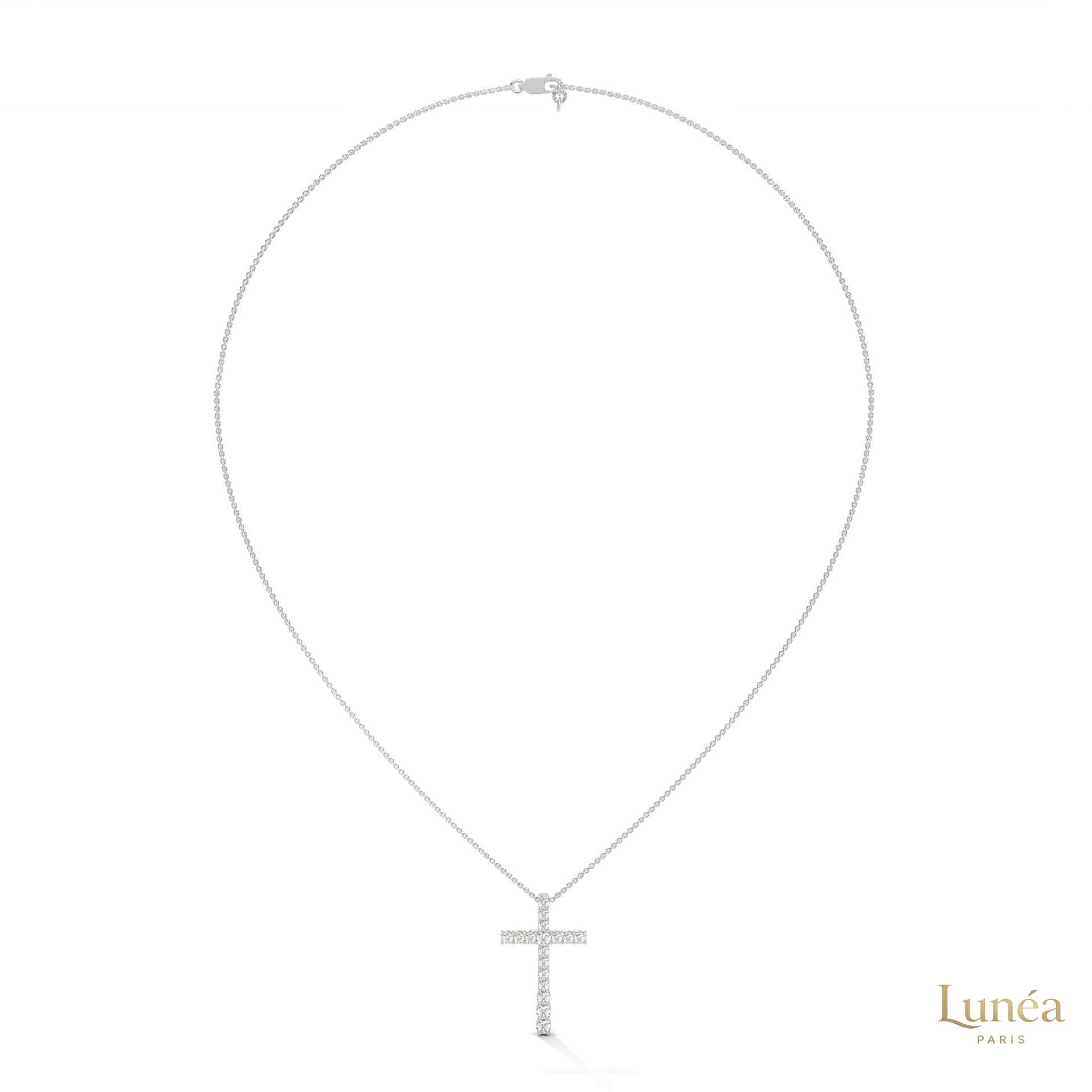 0.50 CT. Diamond Cross Pendant – Lab-Grown Luxury