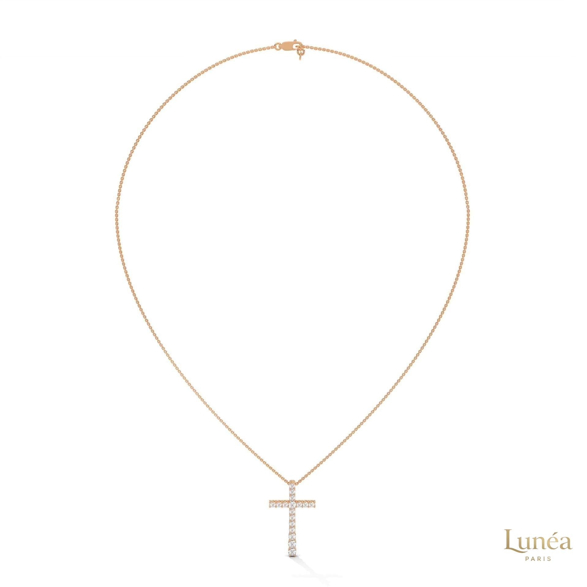 0.50 CT. Diamond Cross Pendant – Lab-Grown Luxury