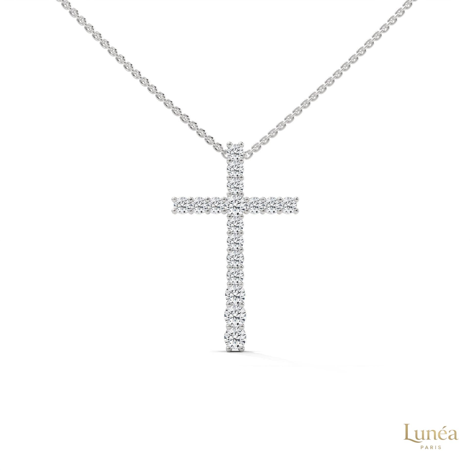 0.50 CT. Diamond Cross Pendant – Lab-Grown Luxury