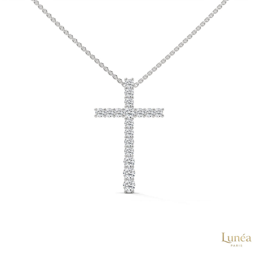 0.50 CT. Diamond Cross Pendant – Lab-Grown Luxury