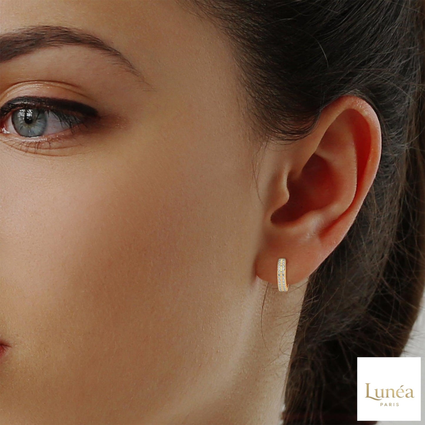 0.50 CT. Double Row Diamond Hoop Earrings