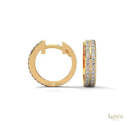 0.50 CT. Double Row Diamond Hoop Earrings