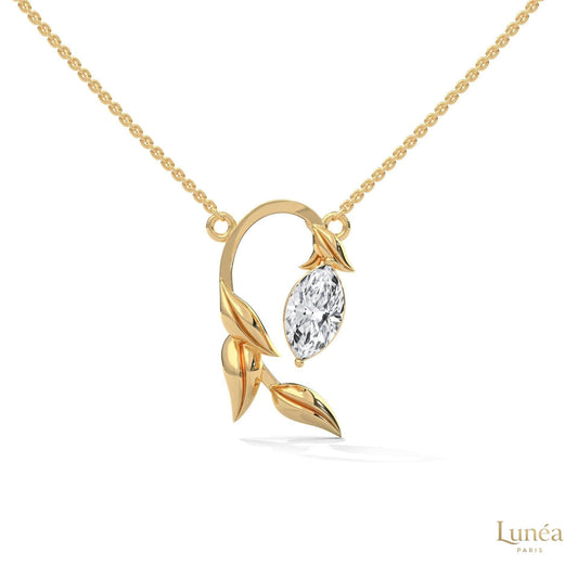 0.50 CT. Floral Marquise Diamond Pendant
