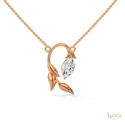 0.50 CT. Floral Marquise Diamond Pendant